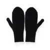 Guantes de punto de cachemira de un dedo, diseño unisex, con patrón texturizado, cálidos, a prueba de viento y compatibles con pantalla táctil, longitud extendida