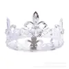 T-8 Nova Coroa Barroca Retrô Coroa Redonda de Noiva Tiara Vestido de Casamento Acessórios de Casamento Coroa de Performance para Concurso Decoração