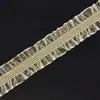 Banda elástica de volante de doble cara de 3 cm con ribete de encaje, encaje de malla elástica para plisado de escote