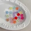 Contas Transparentes Acrílicas com Furo Reto Pequena Flor de Cinco Pétalas Contas Soltas DIY Corrente de Celular Acessórios Materiais Atacado