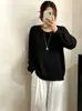 Blusa feminina canelada de gola redonda plus size, suéter fino para o outono de 2026, suéter de tricô casual para mulheres curvilíneas