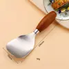 Colher de Arroz Personalizada em Aço Inoxidável 304 com Cabo de Madeira Maciça Colher de Servir Arroz Cabo de Madeira Sapele Colher para Pegar Arroz Tigela de Arroz Espátula de Arroz