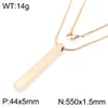 Cadena para Suéter con Colgante Liso de Acero Inoxidable Transfronterizo para Hombre, Simple, Elegante, Acero de Titanio Electrochapado en Oro de 18 Quilates, Collar Largo