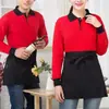 Ropa de Trabajo, Mandil de Media Cintura, Mandil de Media Cintura para Mesero, Mandil de Trabajo para Cafetería y Casa de Té con Bolsillos, Pequeño Catering, Sin Mangas