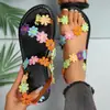 Nuevas sandalias de mujer de Amazon estilo europeo y americano, coloridas, para vacaciones, diseño ligero de pétalos, zapatos de playa de talla grande para comercio exterior