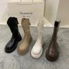 Botas largas de mujer 2021 Primavera y Otoño Nuevo estilo coreano versátiles botas altas cremallera trasera botas delgadas hasta la rodilla botas de media pantorrilla