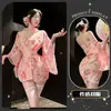 Encantadora Belleza Dulce Japonesa Sakura Tentación Sensual Kimono con Cordones Interés Coqueto Interés Divertido Lencería Pura Lencería de Deseo