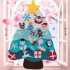 Árvore de Natal de Feltro Transfronteiriça Árvore de Natal Criativa Enfeites de Natal Brinquedos de Natal Artesanais DIY para Crianças com Fitas de Luz