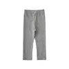 Wulibu-1 2026 Outono Nova Moda Calças Infantis Calças Longas de Bebê Leggings Ribatados da Moda para Meninas Cor Sólida