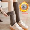 Calcetines de pierna corta para mujer, otoño e invierno, con felpa acolchada, cálidos, largos, de algodón, calcetines INS de moda, calcetines altos JK