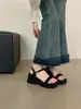 Primer encuentro: Sandalias de tacón alto versátiles y chanclas de estilo coreano, perfectas con vestidos, zapatos de verano para mujer, sandalias de suela gruesa estilo francés, calzado para mujer
