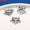 Plata de Ley S925 Máscara de Zorro Estrella de Mar Pájaro Caballo Colgante Accesorios Retro Viejo DIY Material para Cuentas Hecho a Mano