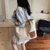 Bolsa Tote Casual Feminina de Tecido Oxford de Nylon de Grande Capacidade Bolsa de Ombro Versátil Bolsa de Mão Feminina Tendência em Lona