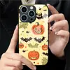 Aplicável à Capa de Vidro Temperado para Apple 18PRO 17PROMAX Abóbora de Halloween Capa Protetora iPhone16 Morcego 17E