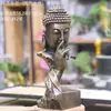 Decoración de Sala de Té con Flores para Jardinería Estilo Chino, Adorno para Acuario Sakyamuni, Figura de Buda para Entrada del Hogar