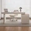 Mesa de Madeira Maciça Cor Creme, Mesa de Escritório, Mesa de Computador Estilo Designer Fresco, Mesa de Escrita, Estudo Estilo Italiano, Luxo Leve