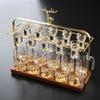 Soporte para copa de licor de ciervo nuevo chino de alta gama separador de vino soporte para copa juego de vino para el hogar estante especial con base de madera soporte para copa de licor