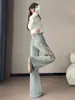 Jeans de Pierna Ancha para Mujer con Bolsillos Bordados de Color Claro y Estampado de Perros, Verano 2026, Diseño Holgado, Acampanados, Pantalones No Ajustados