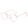Gafas de Miopía Moda Retro Montura de Metal Estilo Academia Arte Protección Ocular Anti Luz Azul Espejo Plano Acabado Espejo de Miopía