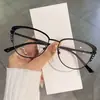 Armazones de Gafas Transfronterizos Europeos y Americanos, Gafas Fotocromáticas Anti-Luz Azul para Mujer, Armazones de Gafas Decorativos de Alta Gama de Moda Incrustados con Diamantes