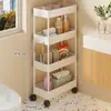 Estante de Almacenamiento para Huecos de Cocina de Pie Multicapa Ultradelgado para Refrigerador Uso Doméstico con Ruedas Estante de Almacenamiento para Artículos Varios de Baño Carrito Pequeño