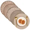 Posavasos Huecos Tejidos de PP y Yute, Manteles Individuales Aislantes de Calor Estilo Natural, Protecciones de Escritorio, Forma Redonda, Disponibles para Dropshipping