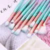 Set de Pinceles de Maquillaje Cola de Sirena en Stock, Set de 4 Piezas, Pincel para Sombras de Ojos, Pincel para Rubor, Set Completo de Herramientas de Belleza para Principiantes al por Mayor