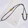 Puro Feito à Mão Elegante Jade Novo Pingente Trançado Cordão de Oito Fios Colar Corda de Ajuste Dourado Elegante