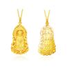 Colgante Chapado en Oro Vietnamita para Parejas, Colgante Grande Hueco de Guanyin, Collar de Buda Maitreya, Bisutería de Aleación de Cobre