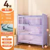 Estantería de Acero para el Hogar Estantería Infantil con Puerta Vidrio a Prueba de Polvo Vitrina Hecha a Mano Armario de Hierro Taquilla de Almacenamiento