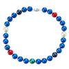 Collar de perlas de cristal artificial redondo de grano grande de alta calidad para primavera y verano, 14 mm, cadena para clavícula azul morandi