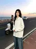 Moletom polo jacquard texturizado estilo coreano para homens e mulheres, pulôver de manga longa folgado estilo vintage old money para casais no outono