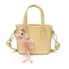 Bolsa Mini Saco de Tecido Brilhante Estilo Coreano com Pingente de Cavalo Pequeno Bolsa de Mão Bolsa Transversal para Mulheres para o Trabalho