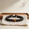 Pulsera de Piedra Elástica Colorida con Bloques de Color Estilo Ins Pulsera para Hombre de Alta Calidad Regalo de Vacaciones Moda al por Mayor