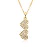 Collar con colgante de amor hueco con microincrustaciones de circonita de color chapado en oro de 18 quilates, nuevo, transfronterizo, 2023, venta directa de fábrica para mujer
