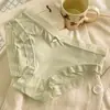 Calcinha de seda gelada feminina estilo japonês, pura sexy, cintura média, respirável, secagem rápida, algodão, calcinha nude, atacado