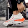 Zapatillas de maratón transfronterizas para hombre de talla grande, ligeras, de suela gruesa, de malla, transpirables, elegantes, de corte bajo con amortiguación de aire.