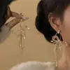 "Qingyu Roudie" Nuevos Pendientes de Borla de Mariposa Hueca Estilo Chino, Estilo Antiguo, Súper tipo Hada, Hermosos Pendientes Dorados para Mujer