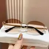 Novos Óculos de Sol Sem Aro Estilo Europeu e Americano Personalizados Versáteis Proteção Solar Óculos de Sombra Óculos de Sol Unisex de Alto Padrão para Negócios
