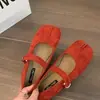 Mocassins retrô de bico dividido com uma única fivela, corte baixo, sola macia, camurça, estilo ins coreano, versáteis para o trabalho, sapatos baixos slip-on