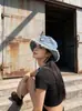 26 Estilos Nuevos de Lindos Sombreros de Pescador de Mezclilla Bordados para Mujer, Protección Solar para Primavera y Verano, Adelgazantes del Rostro, Versátiles y a la Moda