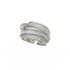Anillo de Estilo Francés de Lujo Ligero, Estilo Nuevo, Incrustaciones de Cobre y Circonita, Anillo de Múltiples Capas Enroscado para Mujer, Distinctivo, Nicho, Sentido de Alto Nivel, Anillo Ajustable para Dieta