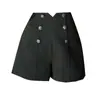 Shorts Casuales para Mujer 2026 Otoño/Invierno Nuevos Shorts de Traje de Lana de Cintura Alta con Botones Pantalones de Pierna Ancha de Corte A