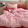 Conjunto de cama de quatro peças em gaze macia e suave de camada dupla Classe A, capa de edredom 100% algodão, adequado para todas as estações, conjunto de lençol de cama de três peças para dormitório 4