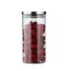 Potes de Vidro Transparente para Armazenamento com Tampas de Aço Inoxidável, Potes Selados para Armazenar Grãos, Doces e Chá de Flores, Disponíveis em Vários Tamanhos, Venda Direta