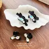 Grampo de Cabelo Pequeno com Garra Laço Pérola Strass Coreano Elegante Presilha de Cabelo Princesa Grampo de Cabelo para Franja Acessório de Cabelo