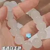 Recomendación del Libro Rojo Pequeño pulsera de placa de jade blanco transparente imitación Bodhi color degradado para chica juguetona, amigas estudiantes, pareja