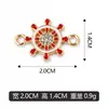 Roda de Navio com Gotejamento de Óleo e Cravejada de Diamantes Pingente Duplo DIY Colar Pulseira Pingente Fábrica Venda Direta Pode Ser Lote Misto Transfronteiriço