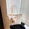 Bolso de Hombro de Lona con Estampado de Oso de Alta Gama, Gran Capacidad, Portátil, para Debajo del Brazo, Moda, Compras, Viaje, Casual, Bolso para Mujer