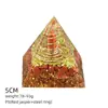 Pirâmide de Cristal Natural 5cm Estilo Europeu e Americano Decoração de Mesa para Casa e Escritório Ornamento de Pirâmide de Resina para Yoga Meditação
